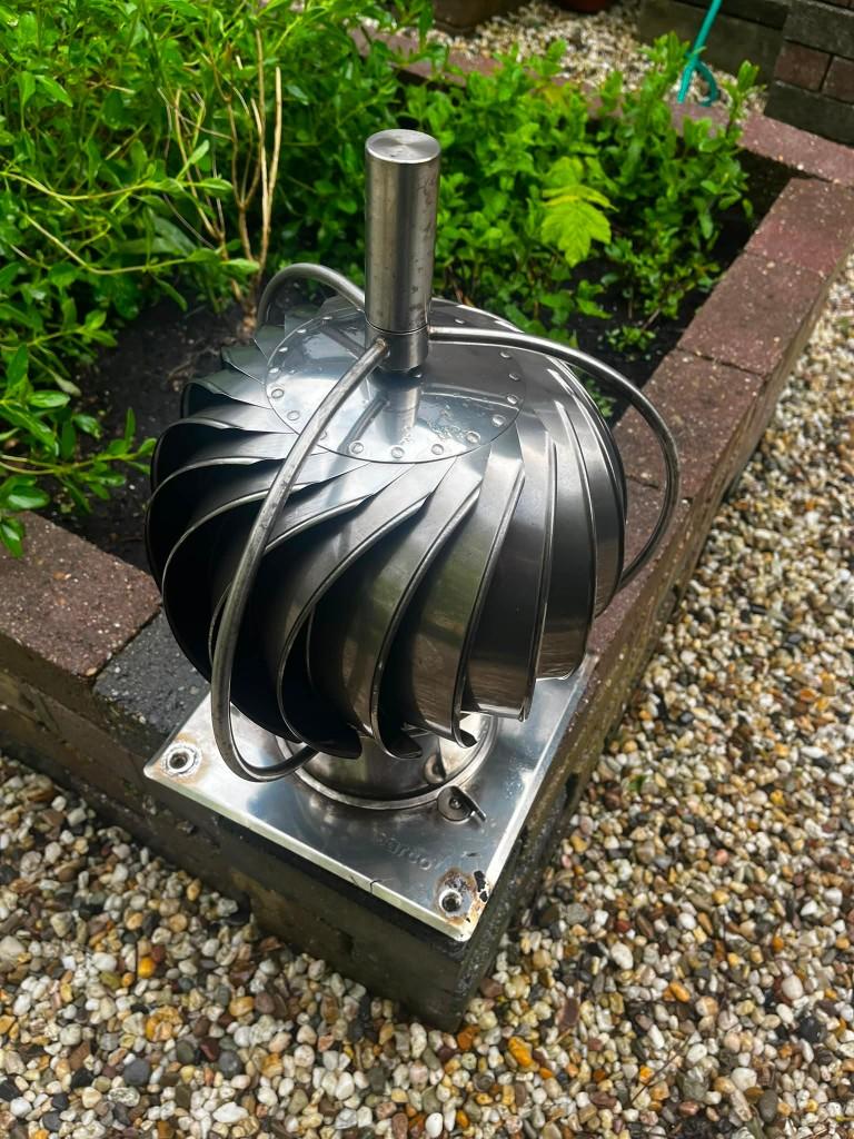 Turbowent draaikap met bodemplaat 150mm, Ophalen of Verzenden, Zo goed als nieuw, Vrijstaande haard, Houthaard