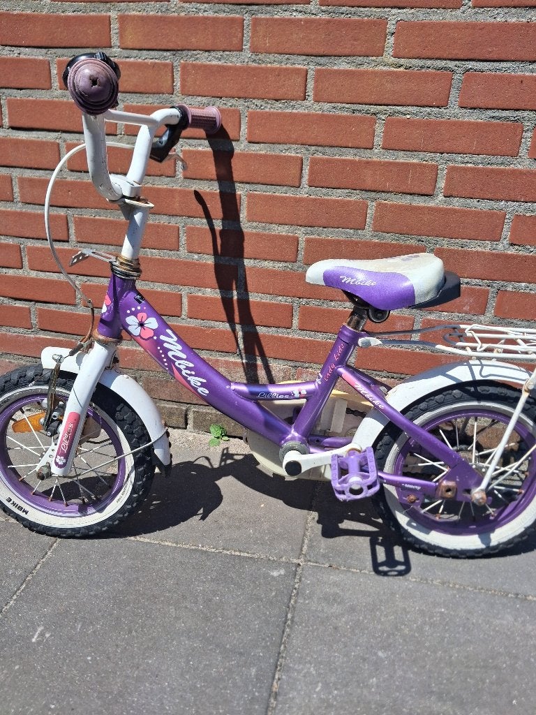 Meisjes fiets 12inch paars/wit, Fietsen en Brommers, Fietsen | Meisjes, Terugtraprem, Gebruikt, 14 inch of minder, Handrem