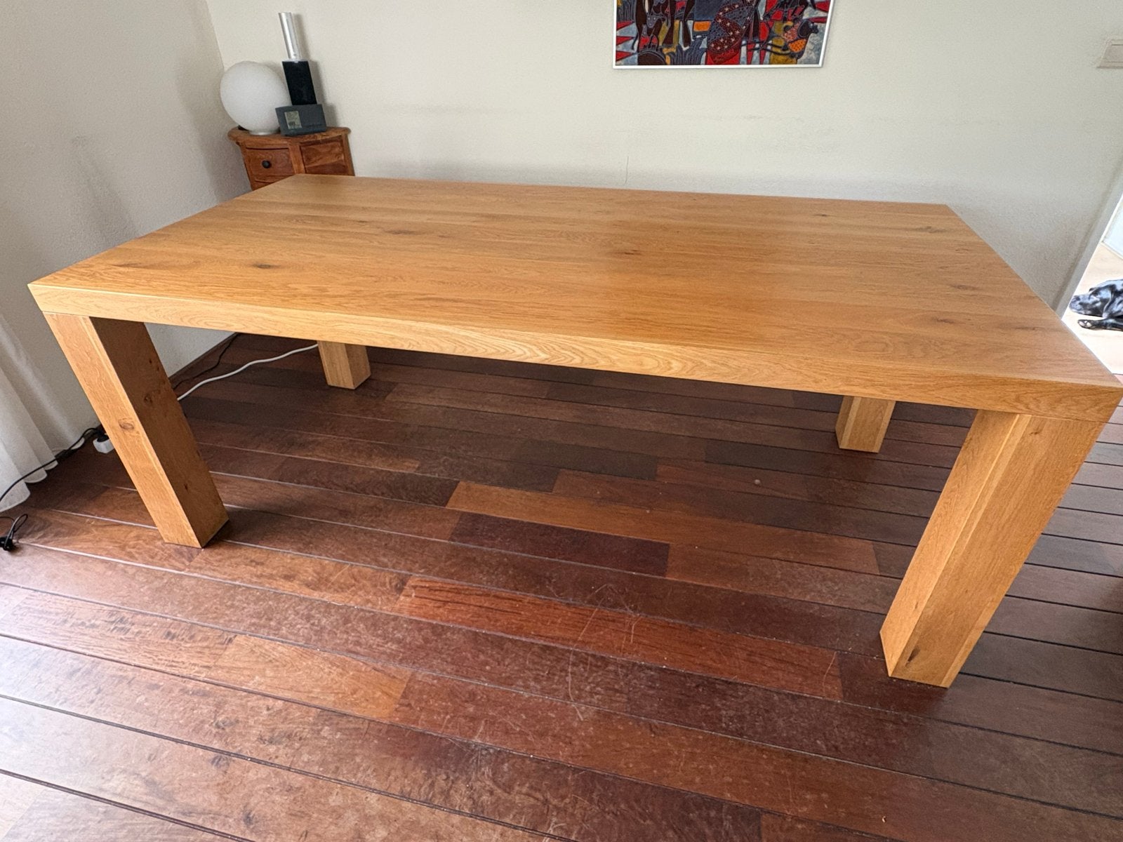 licht eiken eettafel, Huis en Inrichting, Tafels | Eettafels, Ophalen, 100 tot 150 cm, Eikenhout, Zo goed als nieuw