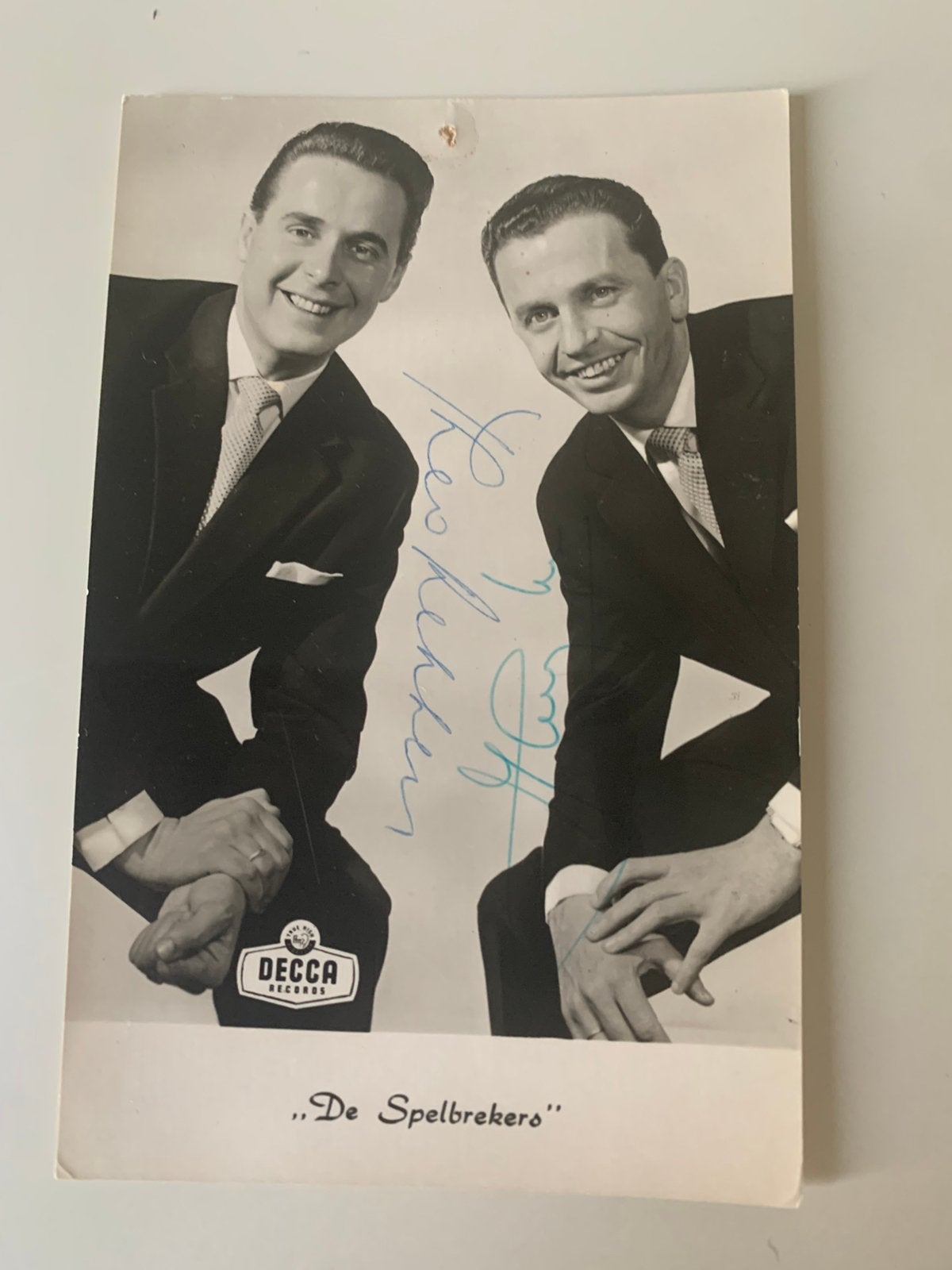 De SPELBREKERS- zangduo - foto met 2 handtekeningen, Verzamelen, Muziek, Artiesten en Beroemdheden, Ophalen of Verzenden, Zo goed als nieuw