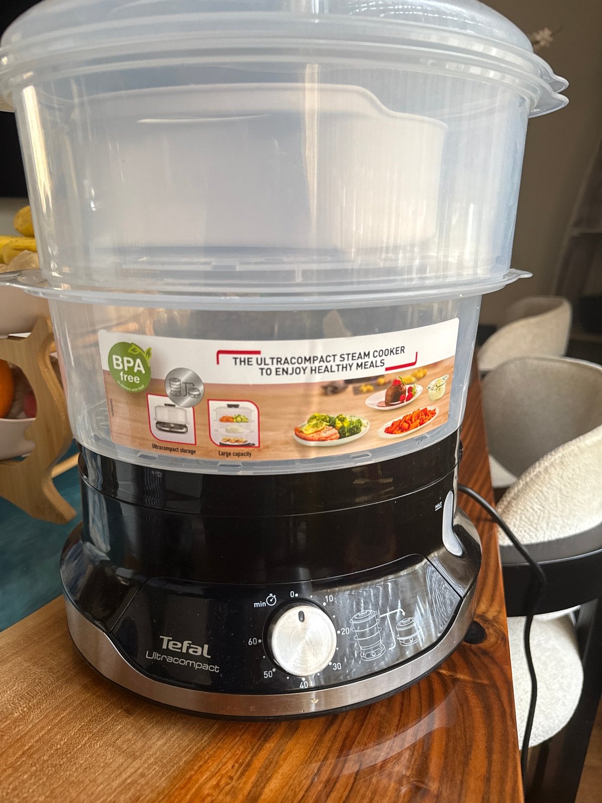 Tefal stoomkoker - Gezond Koken paar keer gebruikt, Ophalen of Verzenden, Zo goed als nieuw, Stoomreiniger