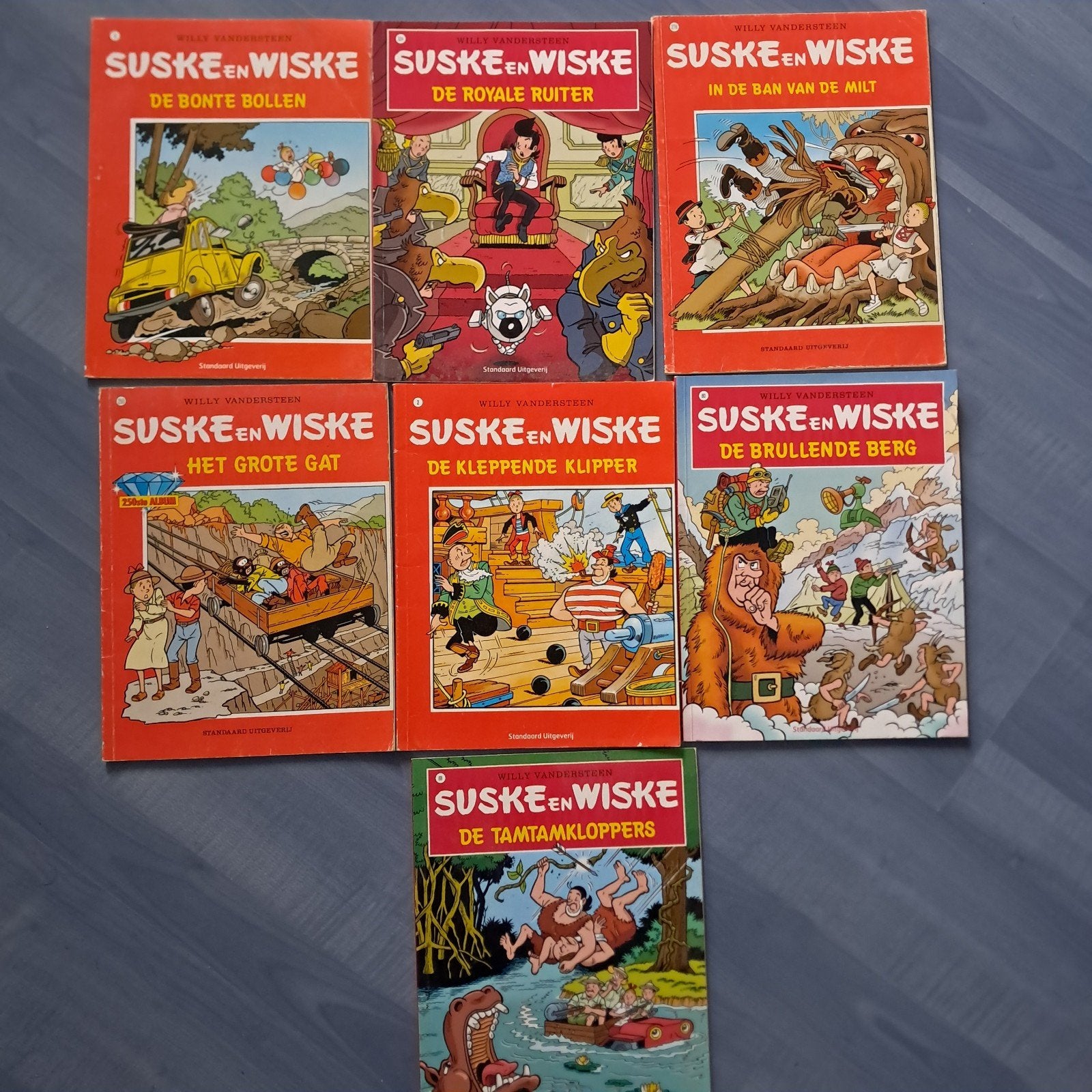 Suske en Wiske stripboeken - 7 delen, Meerdere stripboeken, Ophalen of Verzenden, Gelezen, Willy Vandersteen