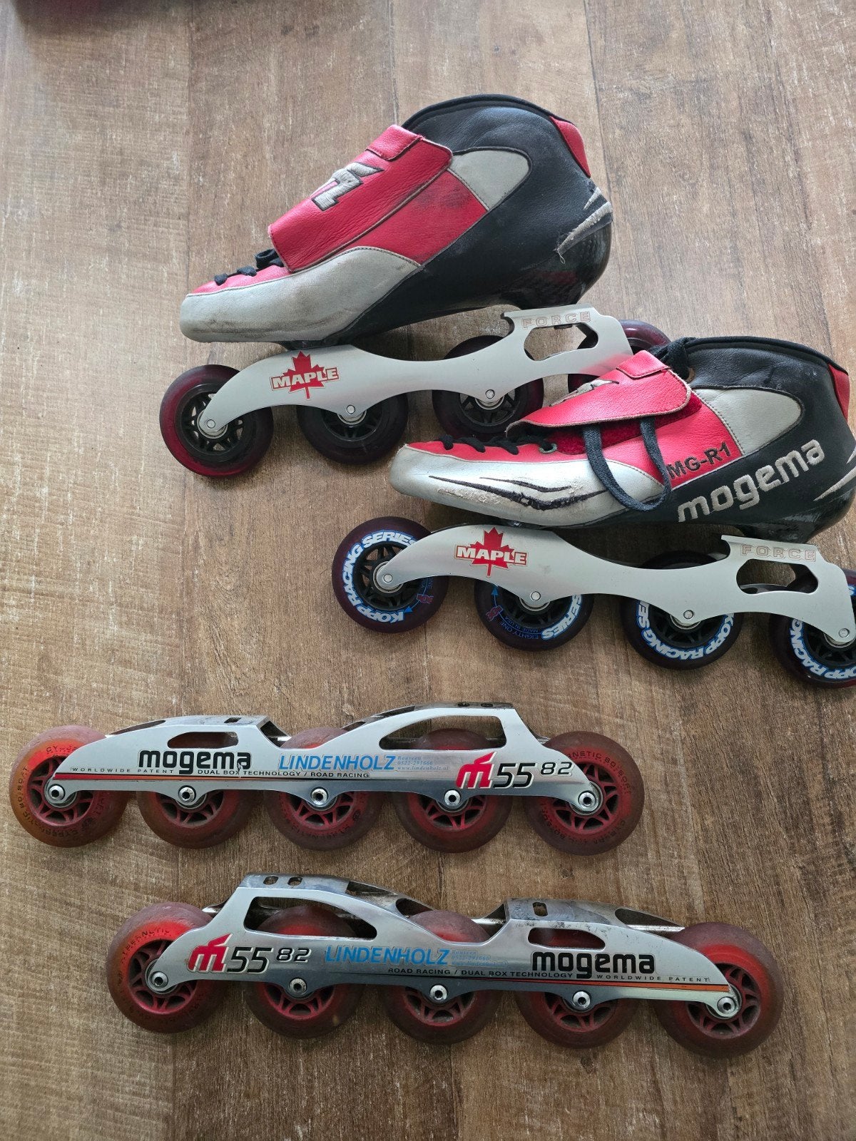 Mogema Maple inline skates met extra frames, Gebruikt, Overige typen, Ophalen of Verzenden, Maple