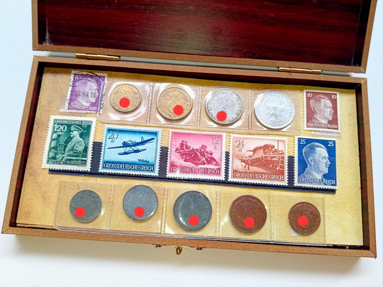WO2 Set - Complete Reeks Reichspfennig, Alu & Zegels in Kist, Verzamelen, Ophalen of Verzenden, Overige soorten, Duitsland, Overige typen