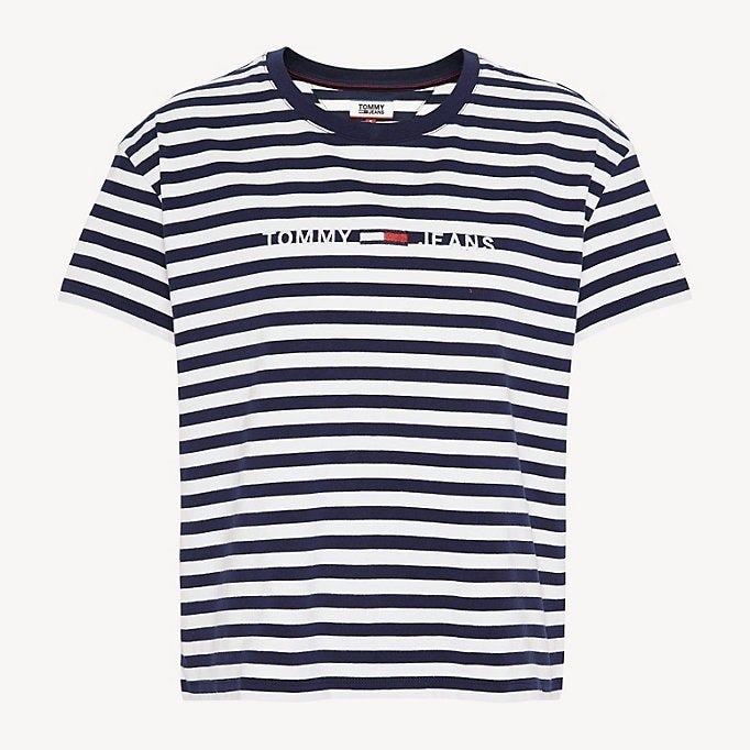 Tommy Hilfiger t-shirt shirt bretonse streep blauw wit S, Blauw, Nieuw, Ophalen of Verzenden, Korte mouw