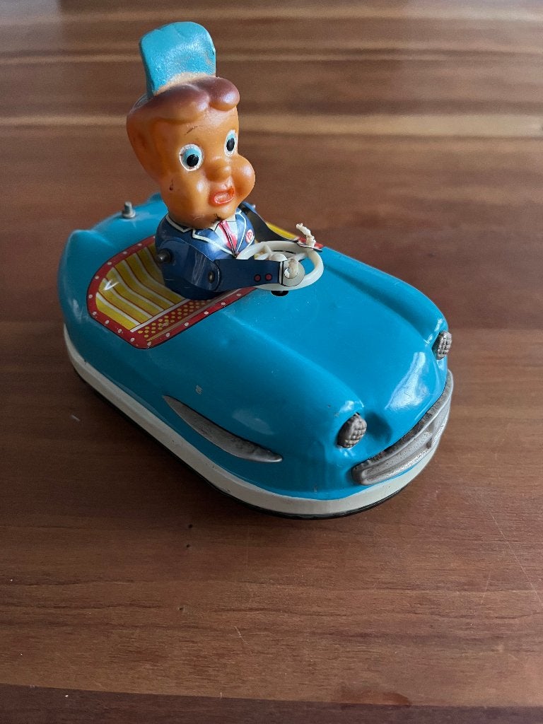 Vintage blikken autoscooter uit 1961, Antiek en Kunst, Antiek | Speelgoed, Ophalen of Verzenden