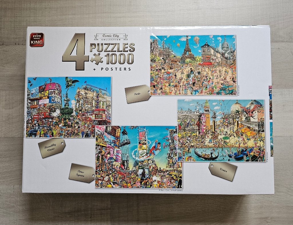 Comic City 4 steden van 1000st in 1 doos, Ophalen, 500 t/m 1500 stukjes, Zo goed als nieuw, Legpuzzel
