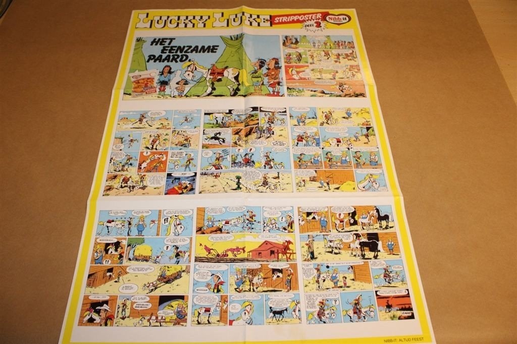 Lucky Luke Stripposter - Reclame uitgave 1985, Eén stripboek, Ophalen of Verzenden, Zo goed als nieuw