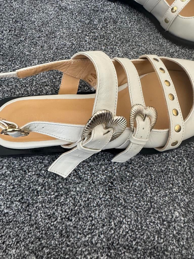 Toral Slingbacks off white - Maat 41, Kleding | Dames, Schoenen, Verzenden, Nieuw, Wit, Sandalen of Muiltjes