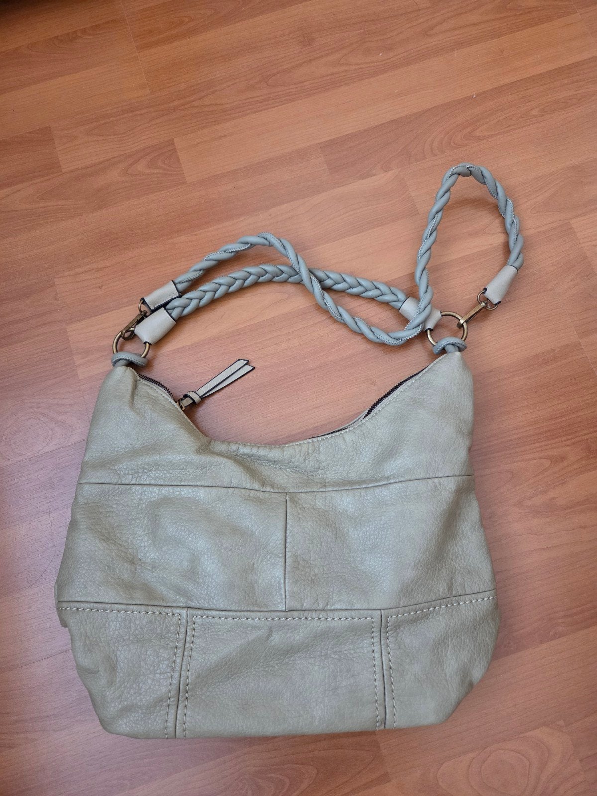 Eternel Olijfkleurige Schoudertas met Gevlochten Riem, Ophalen of Verzenden, Gebruikt, Groen, Overige merken