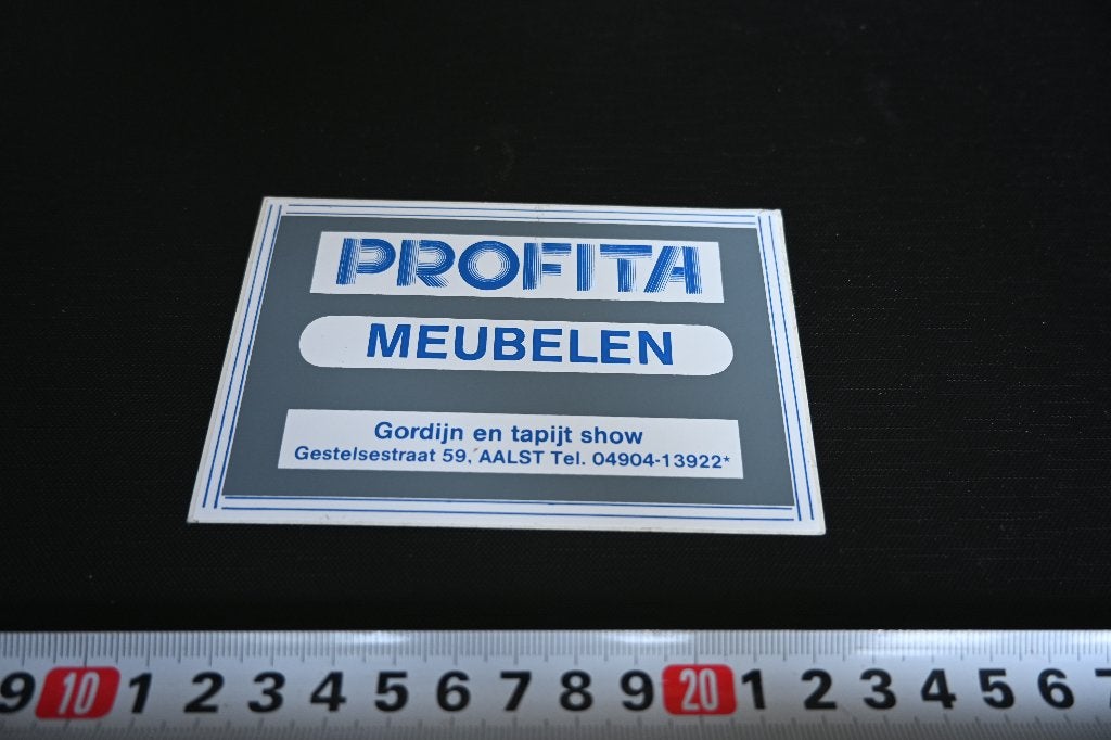sticker profita meubelen gordijn en tapijt show aalst, Ophalen of Verzenden, Zo goed als nieuw