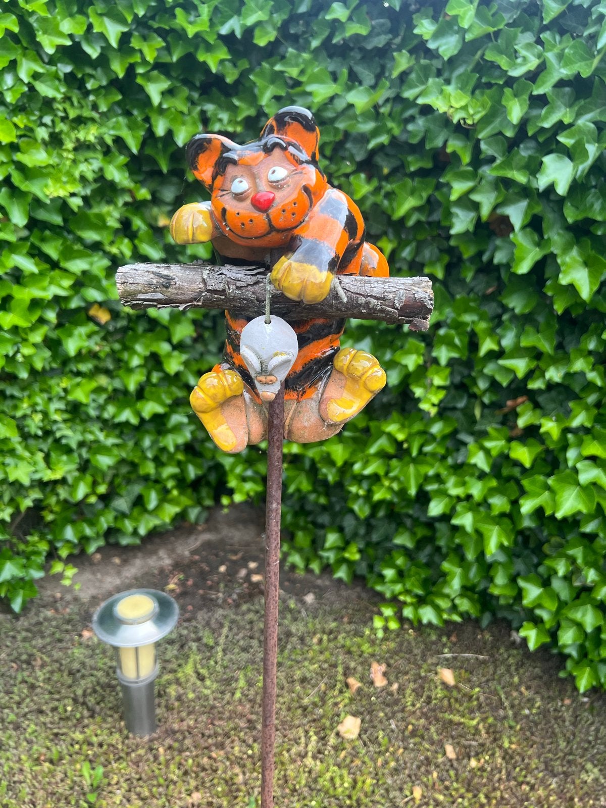 Aparte Gebakken Kleien Tuinsteker GARFIELD met Staaf, Ophalen, Gebruikt