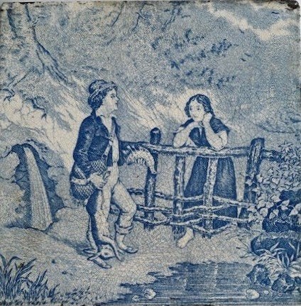 Boch Frères La Louvière – blauwe keramische wandtegel, Verzenden
