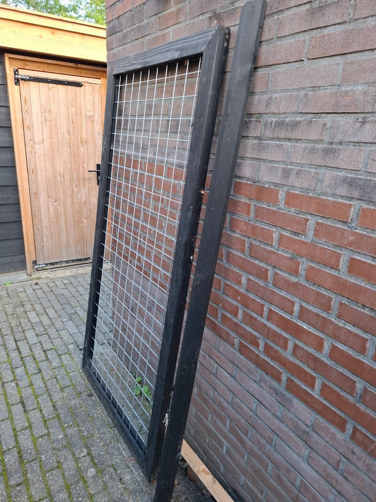 Zwart hekwerk 90x180 cm voor schutting/begroeiing, Ophalen, 1 tot 2 meter, Minder dan 3 meter, Zo goed als nieuw