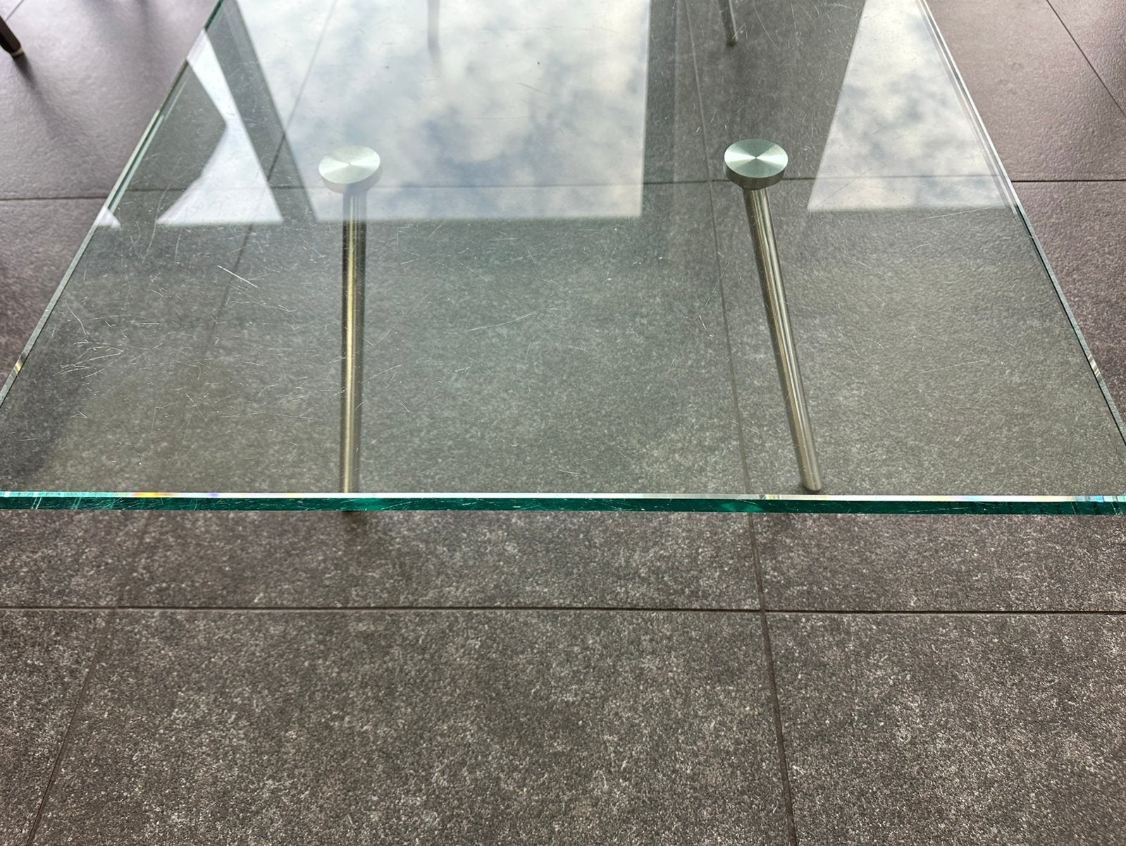 Salontafel glazen blad, Ophalen, Gebruikt, 100 tot 150 cm, 50 tot 100 cm