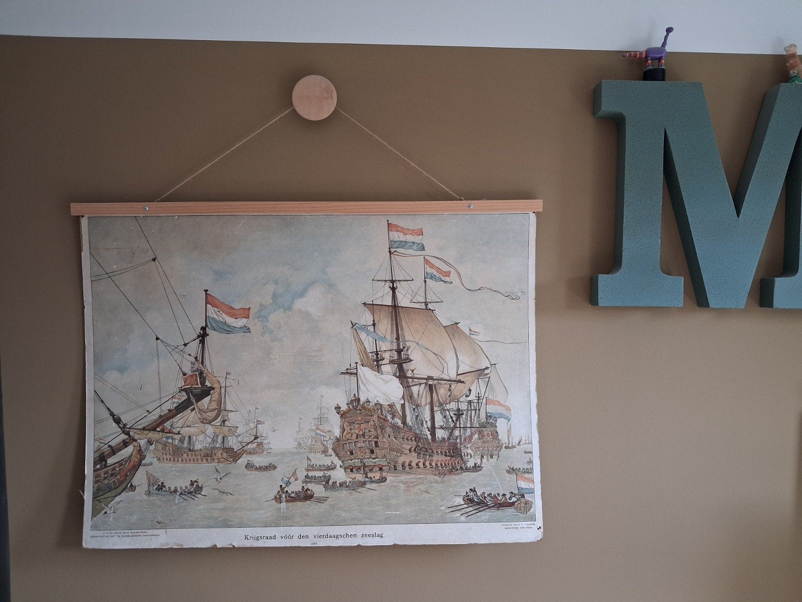 Vintage schoolplaat: Krijgsraad voor de Vierdaagse Zeeslag, Ophalen, Geschiedenis