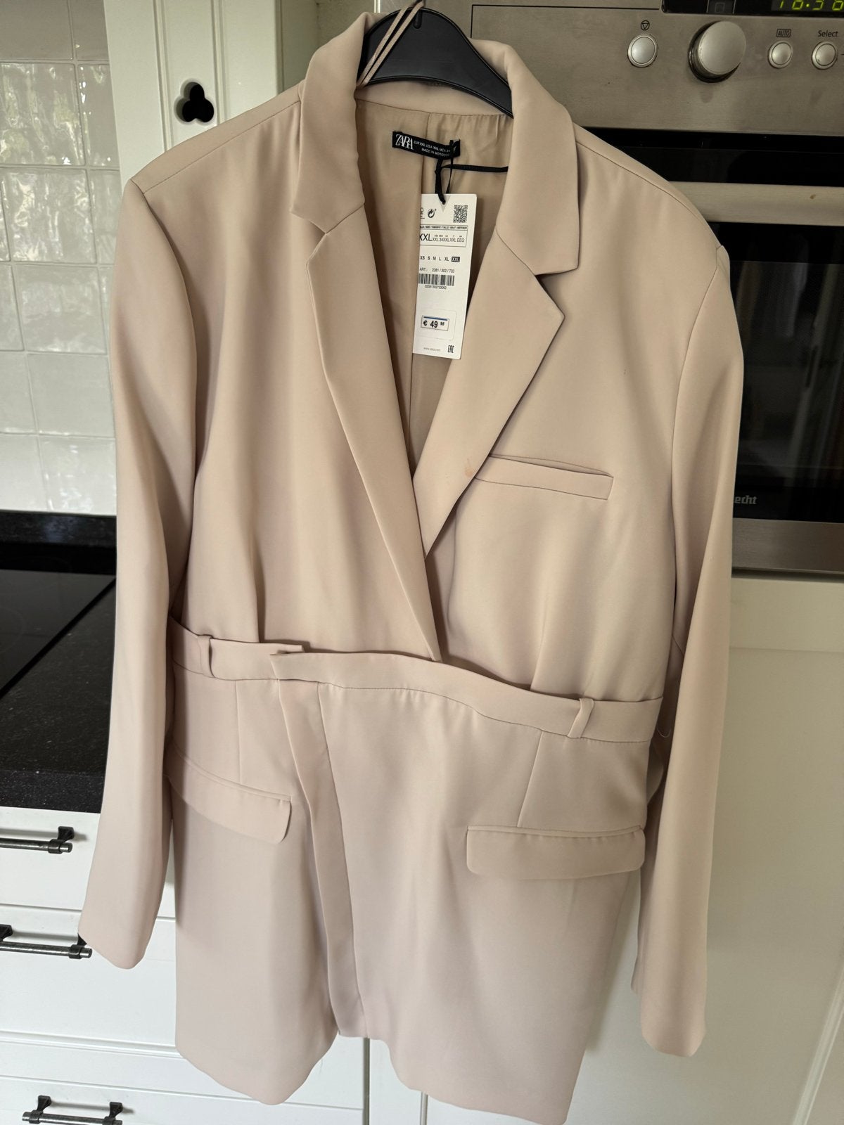 Zara Blazer Jurk Beige XXL - Nieuw met kaartje, Kleding | Dames, Beige, Maat 46/48 (XL) of groter, Nieuw, Ophalen of Verzenden