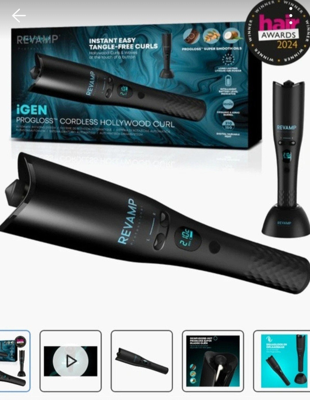 Revamp iGen Progloss Cordless Hollywood Krultang, Ophalen of Verzenden, Nieuw, Krultang of Stijltang