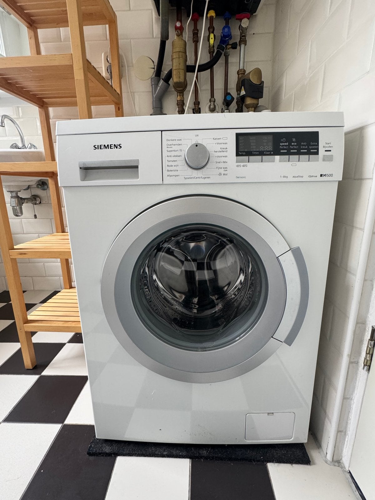 Siemens WM14Q474NL/09 wasmachine - 7kg, 1400 toeren, Ophalen, Gebruikt, Voorlader, Kort programma