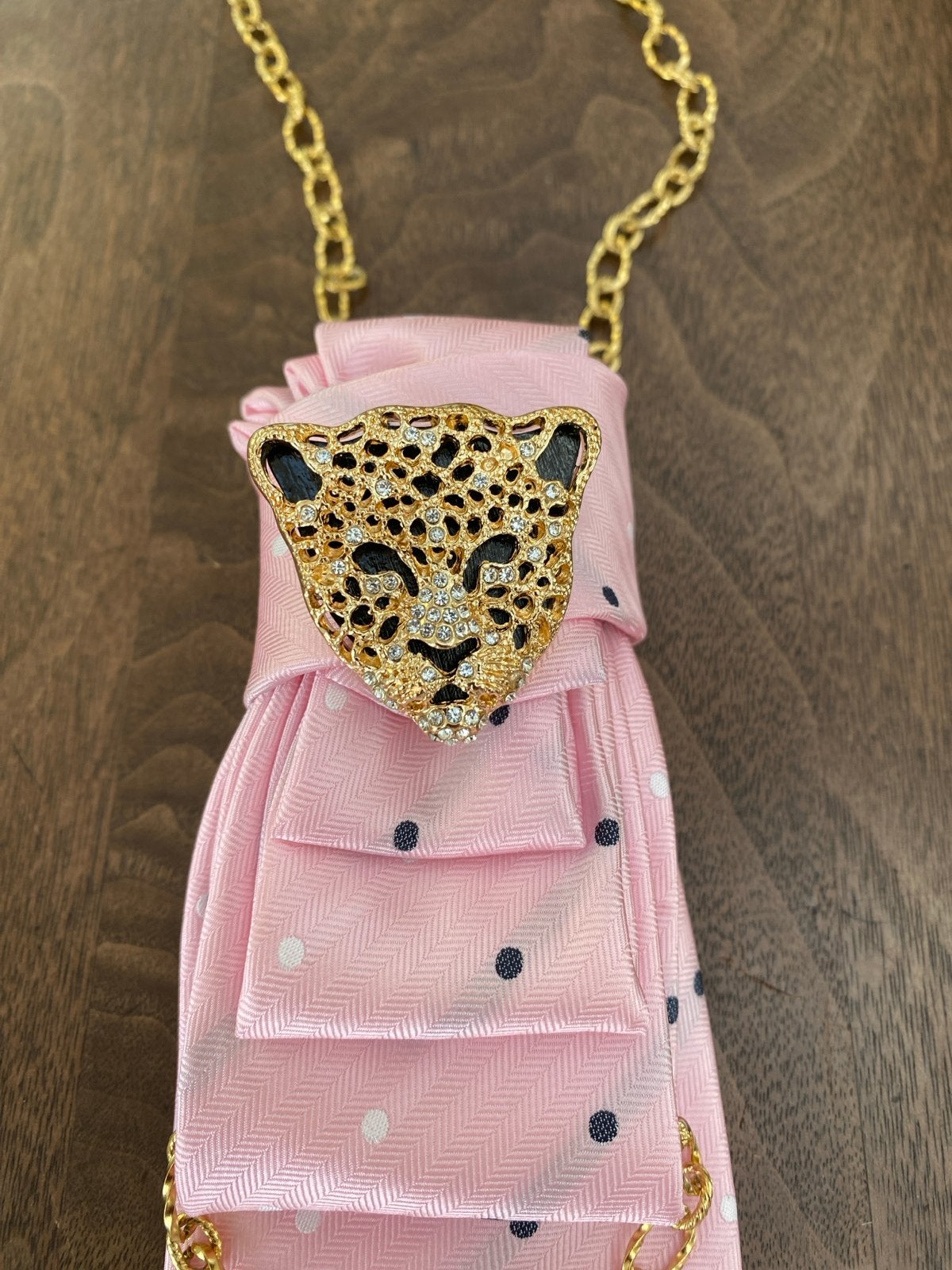 Stropdasketting RVS met Panter Broche - 45cm Nieuw, Overige materialen, Verstelbaar, Nieuw, Ophalen of Verzenden
