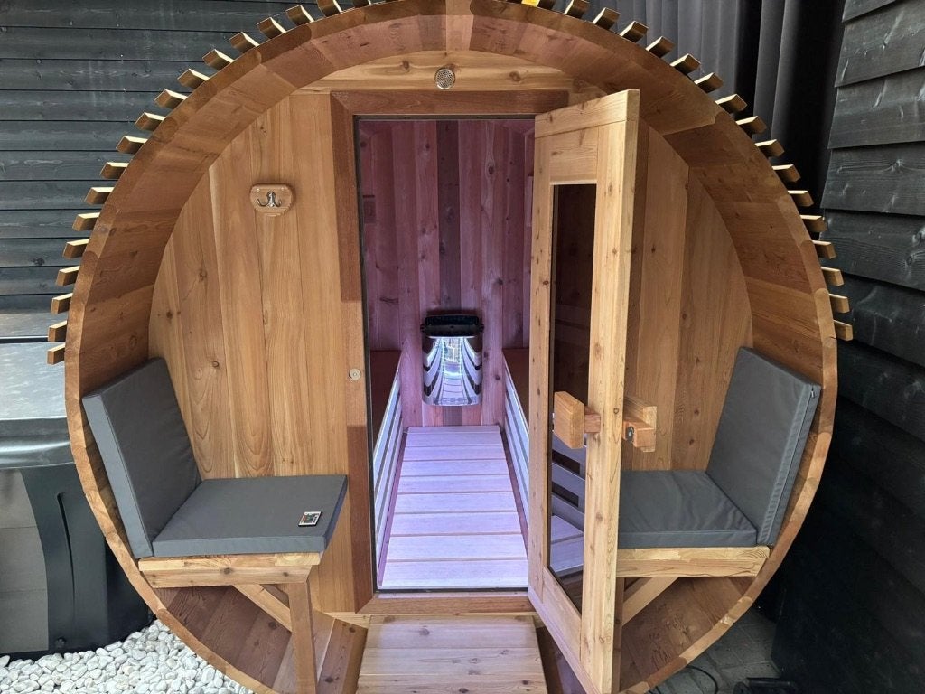 Barrelsauna's direct uit voorraad, Ophalen, Fins of Traditioneel, Info@wellness4fun.nl, Wellness4fun