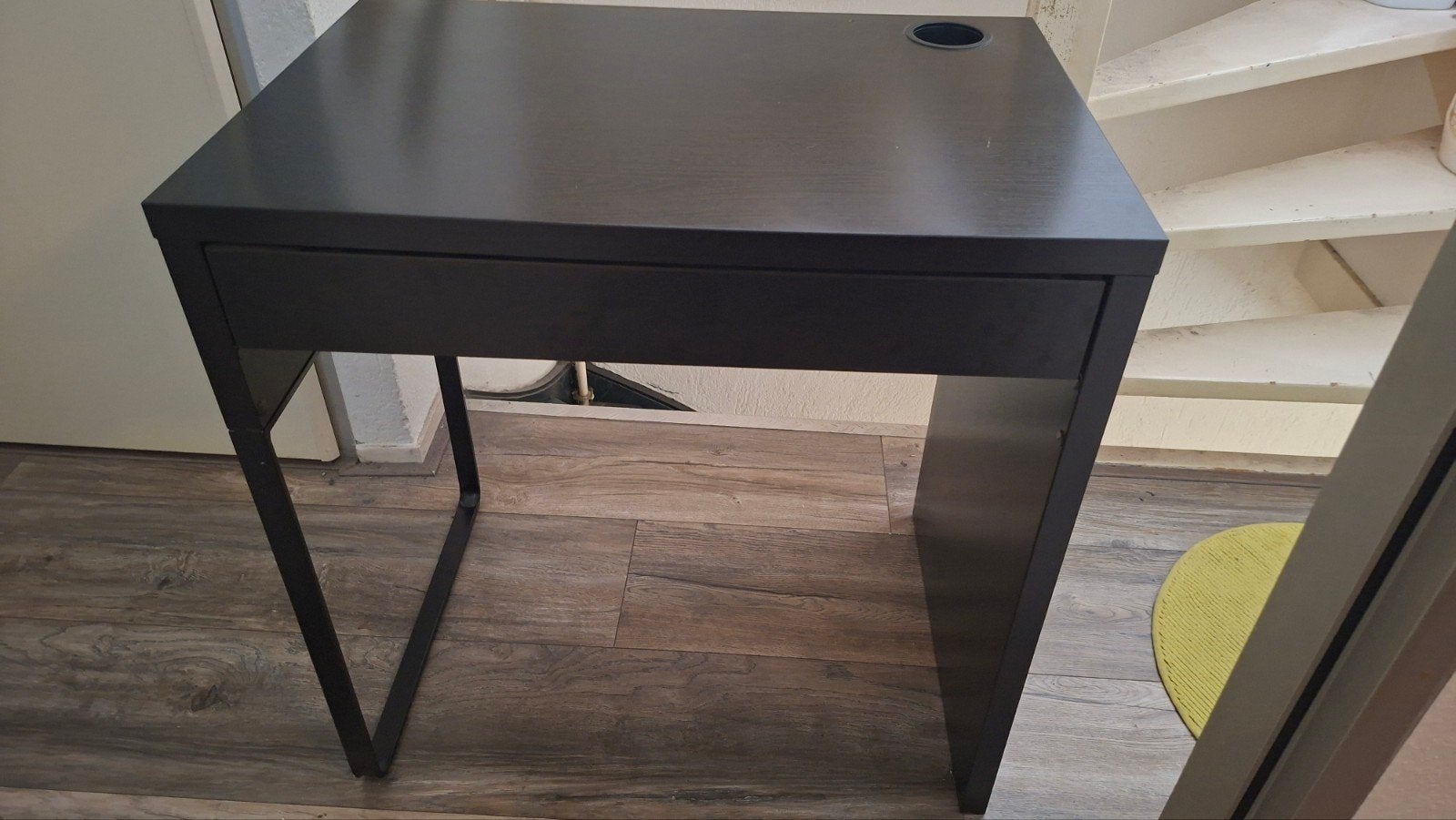 IKEA Micke bureau met ladeblok op wielen, zwartbruin, Ophalen, Zwart, Gebruikt, Met lades