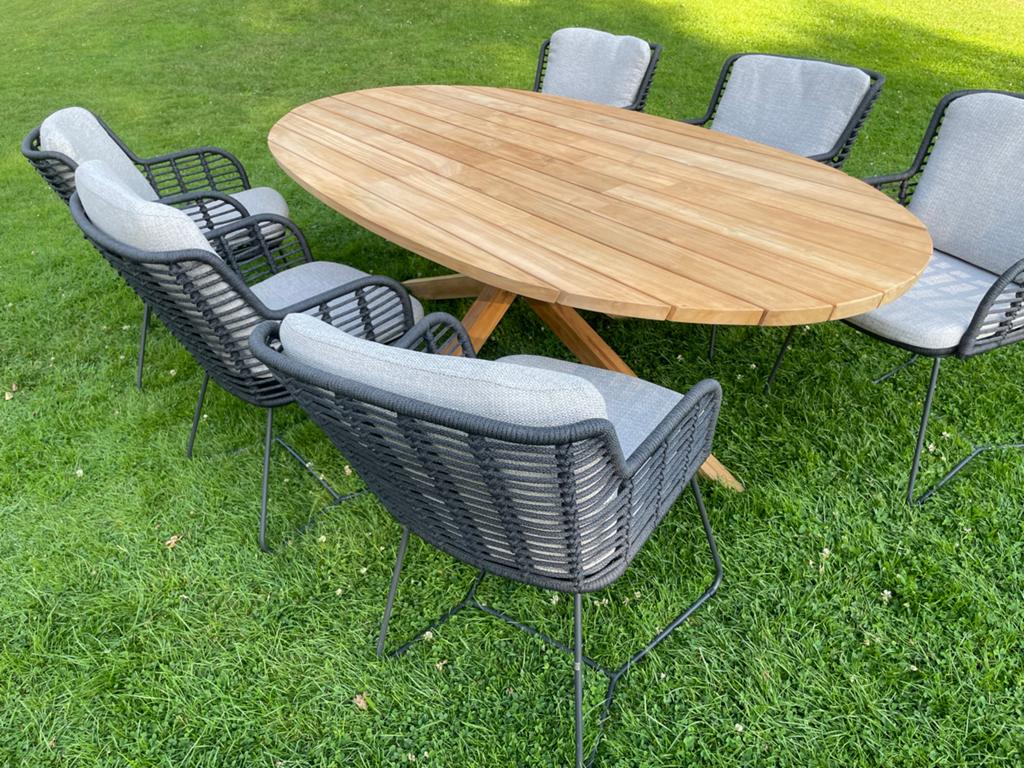 4 Seasons Outdoor fabrice Prado Ellipse  - Nieuw Showmodel, Overige materialen, Eettafel, 6 zitplaatsen, Nieuw