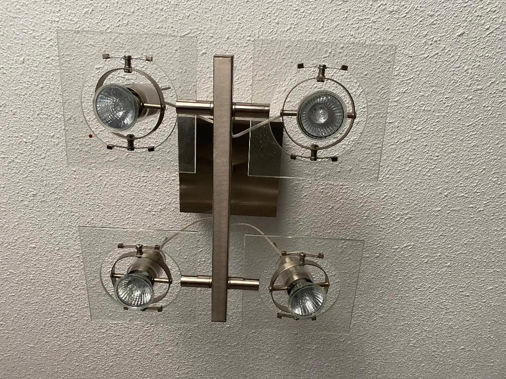 Gave IKEA Fuga plafondlamp 4 verstelbare spots elk max 35W, Ophalen of Verzenden, Zo goed als nieuw, Overige materialen, Plafondspot of Wandspot