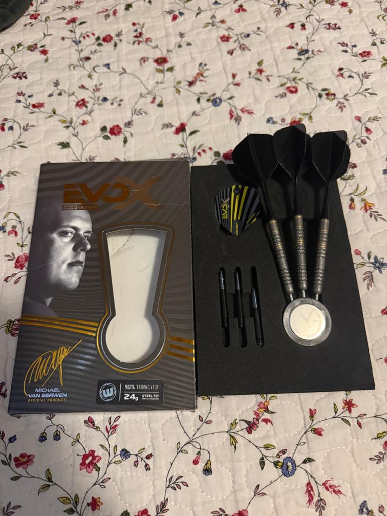 Michael van Gerwen EVOX Darts 24g Steel Tip, Ophalen of Verzenden, Zo goed als nieuw, Pijlen
