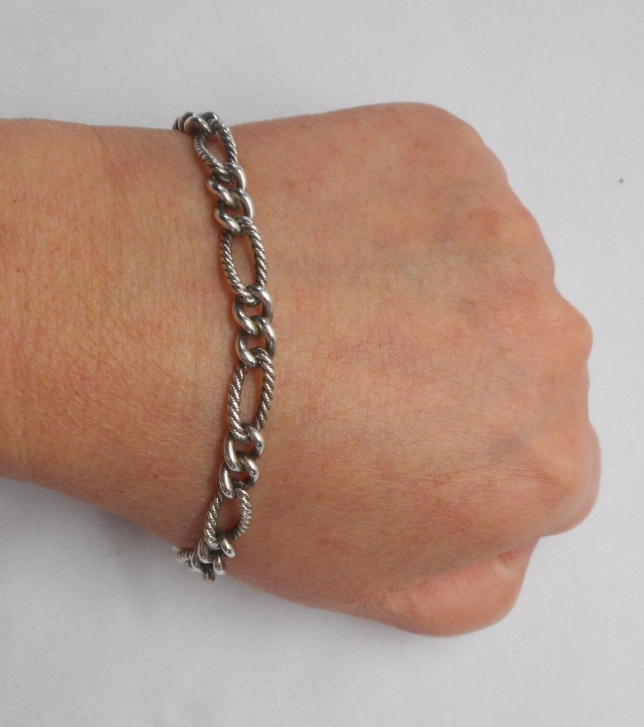 Zilveren mooie vintage schakel armband nr.1145