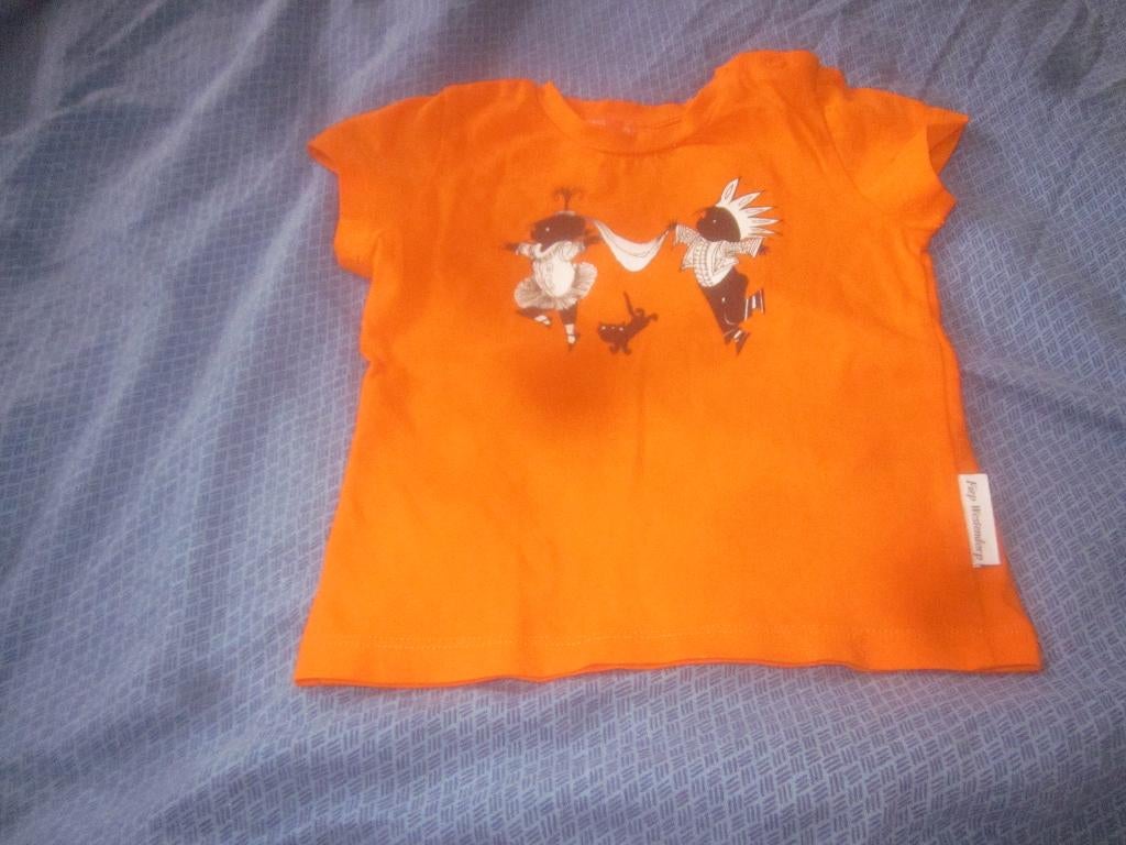 Nieuw oranje/wit/zwart shirtje Jip en Janneke 74, Nieuw, Hema, Shirtje of Longsleeve, Verzenden