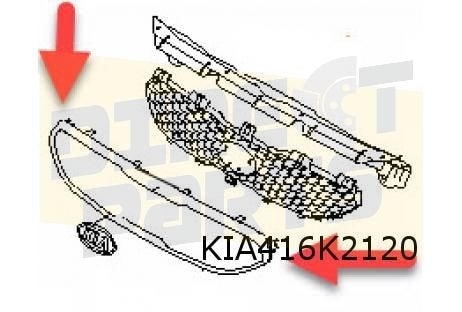 Kia Venga (2/10-2/15) Kaderlijst voorbumpergrille boven Orig