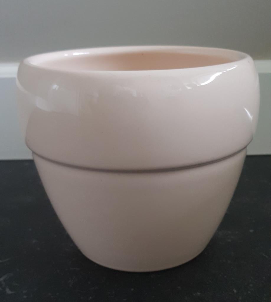 Crèmekleurige beige Bloempot - 15cm, Rond, Ophalen of Verzenden, Zo goed als nieuw, Balkon