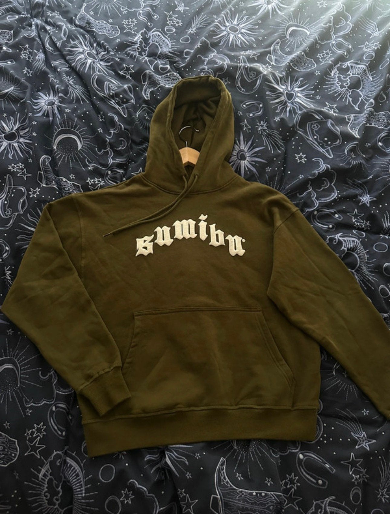 Ol' Sumibu Puff Hoodie - army green - maat S - sweater trui, Ophalen of Verzenden, Zo goed als nieuw, Maat 46 (S) of kleiner, Groen