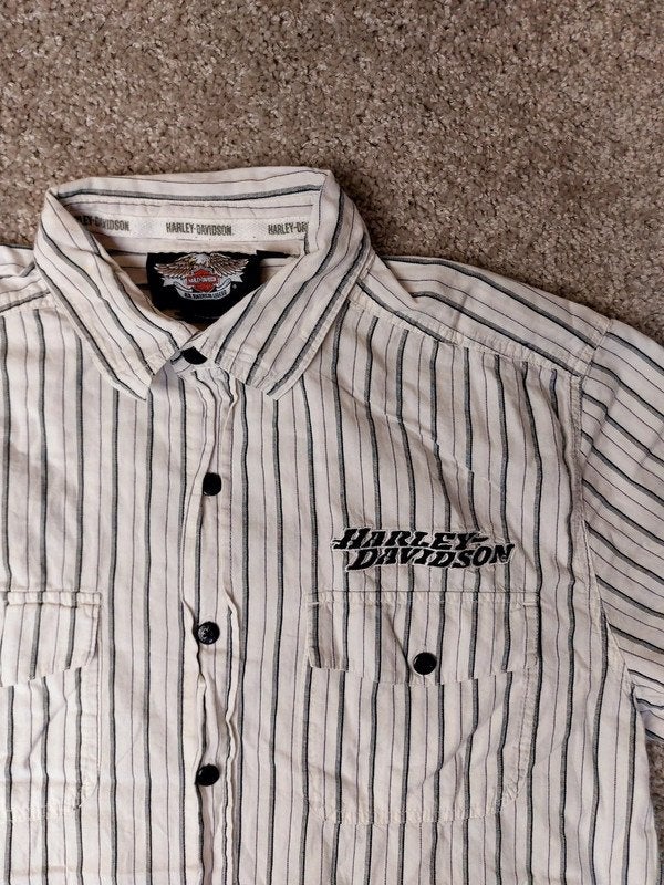 Harley Davidson Overhemd L Maat Zwart Biker USA Katoen, Ophalen of Verzenden, Zo goed als nieuw, Zwart, Harley Davidson