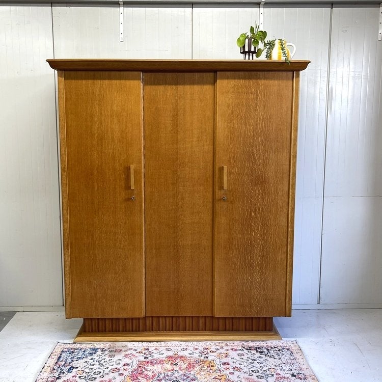 Vintage Art Deco kledingkast hang leg & lades mooi design!, Gebruikt, Overige materialen, 150 tot 200 cm, Onbekend