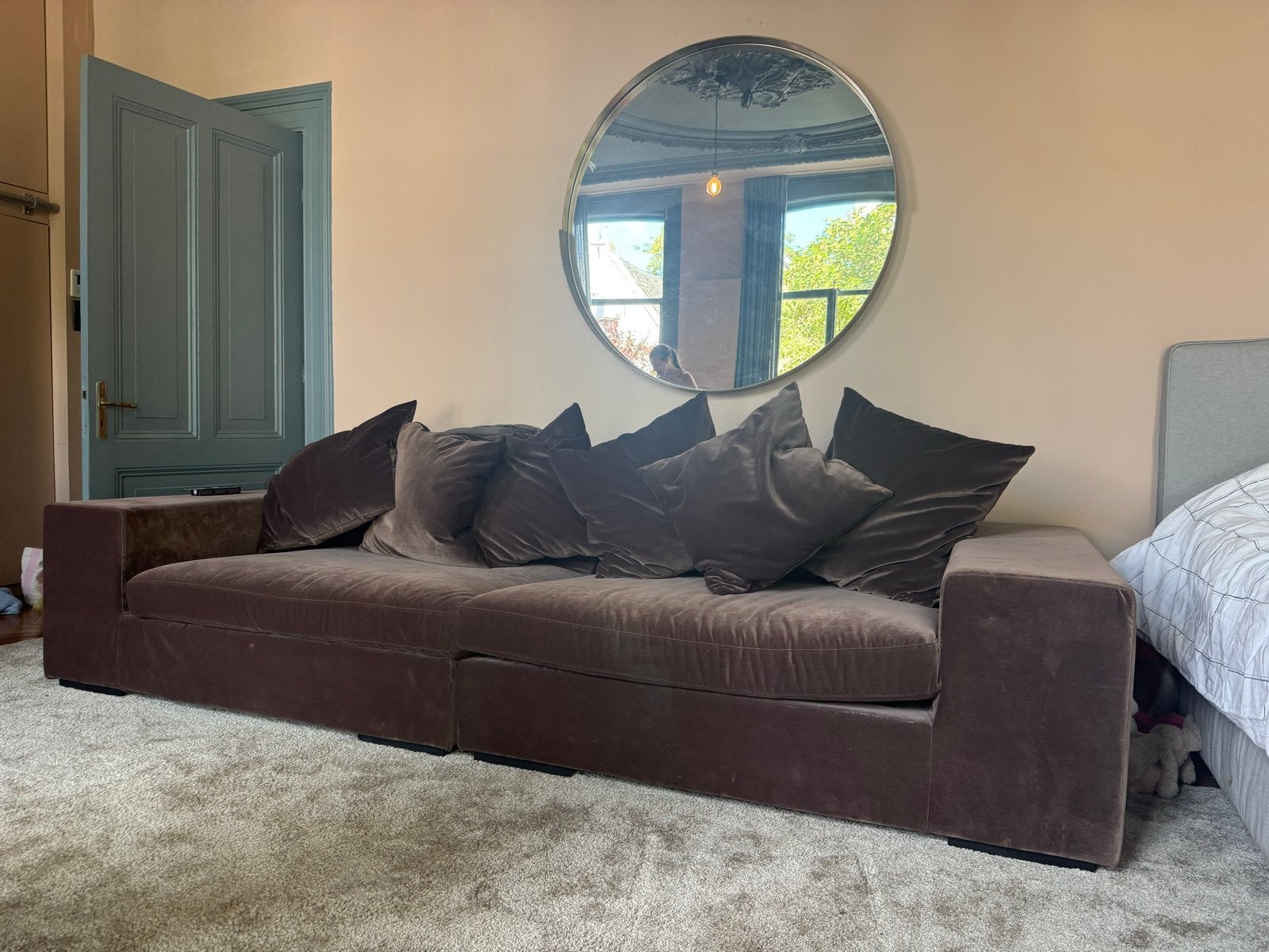 DECOR Amsterdam New York velvet bank 310cm – uitstekende sta, Ophalen, 125 tot 150 cm, 300 cm of meer, Zo goed als nieuw