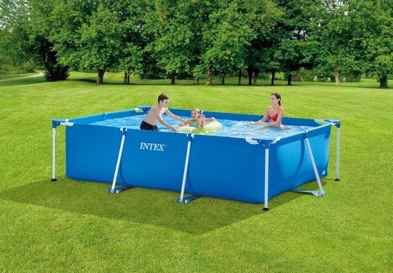 Intex zwembad 3x2m met afdekzeil, bubbels en bal, Tuin en Terras, Ophalen, Minder dan 80 cm, Opzetzwembad, Rechthoekig