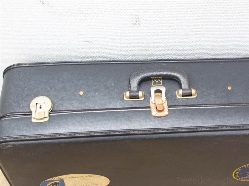 Vintage koffer zwart 28757, Sieraden, Tassen en Uiterlijk, Ophalen of Verzenden, Gebruikt, Overige materialen, 70 cm of meer