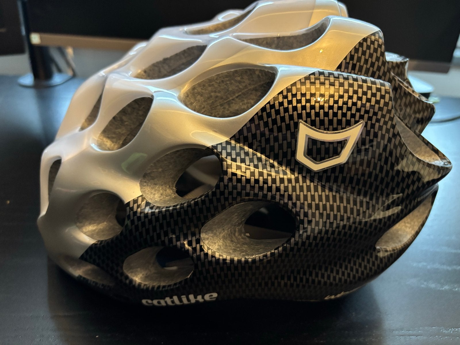 Catlike Whisper Plus Fietshelm - Wit/Zwart Carbon, Ophalen, Gebruikt, Overige maten, Heer of Dame