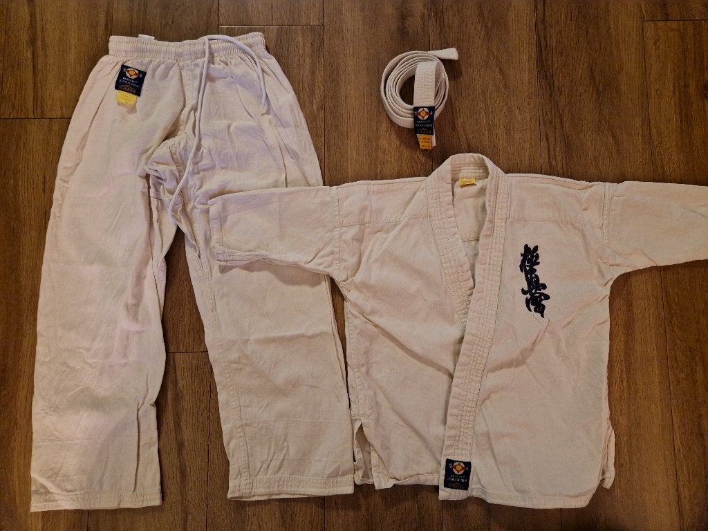 Kyokushin karatepak kind 100-110 cm, Ophalen, Maat XS of kleiner, Vechtsportpak, Zo goed als nieuw