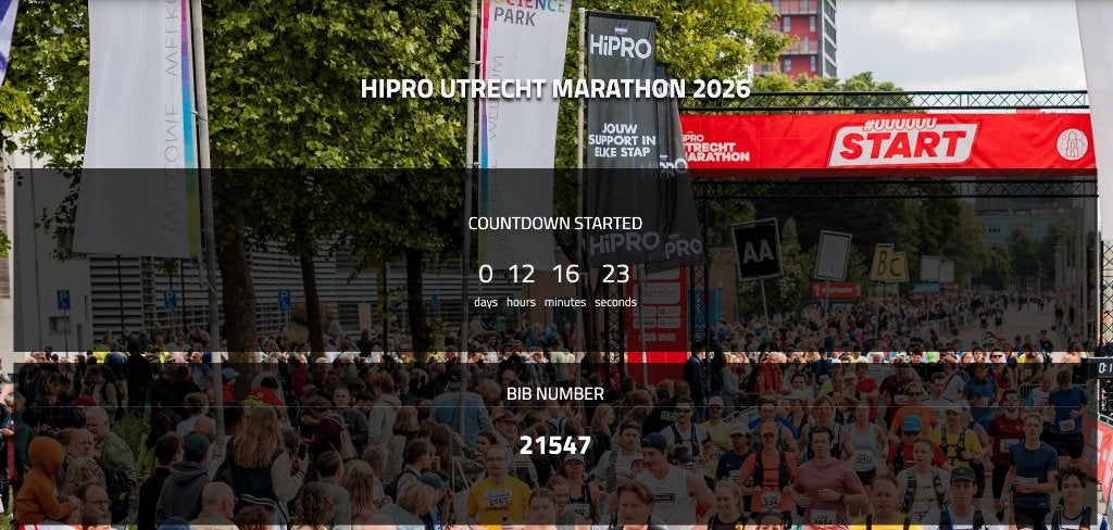 2x Startbewijs halve Marathon Utrecht, Twee personen