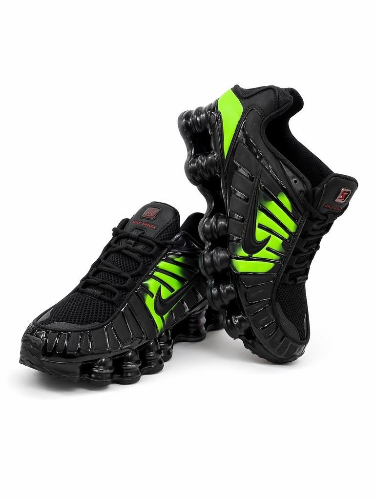 Nike Shox TL Black Green Strike - Opvallende Sneakers, Ophalen of Verzenden, Zwart, Sneakers of Gympen