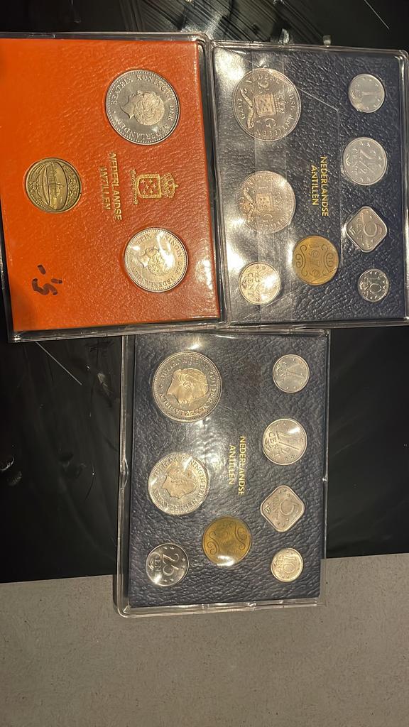 Antilliaanse muntsets 3x, Ophalen of Verzenden, Overige landen, Overige waardes, Setje