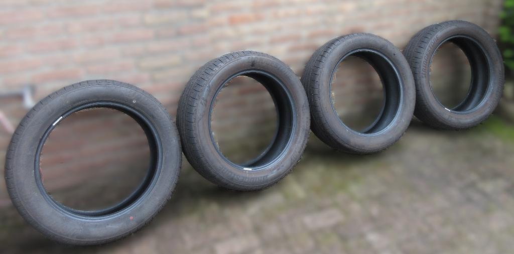 4x Bridgestone | zomerbanden |  215/55R18 95H, Ophalen, 18 inch, Banden en Velgen, Personenwagen