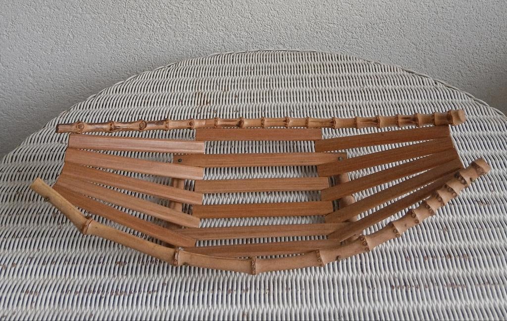 vintage bamboe fruitschaal / mand, Ophalen of Verzenden, Gebruikt, Overige vormen, Mand