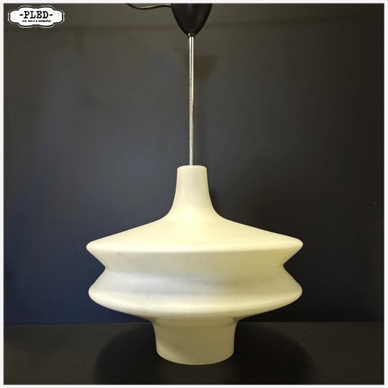 Hanglamp Pendellamp Lamp Vintage Opaline, Ophalen, Gebruikt, Osvetovací Sklo Valašské Medziřičí, Vintage Boho Japandi Midcentury