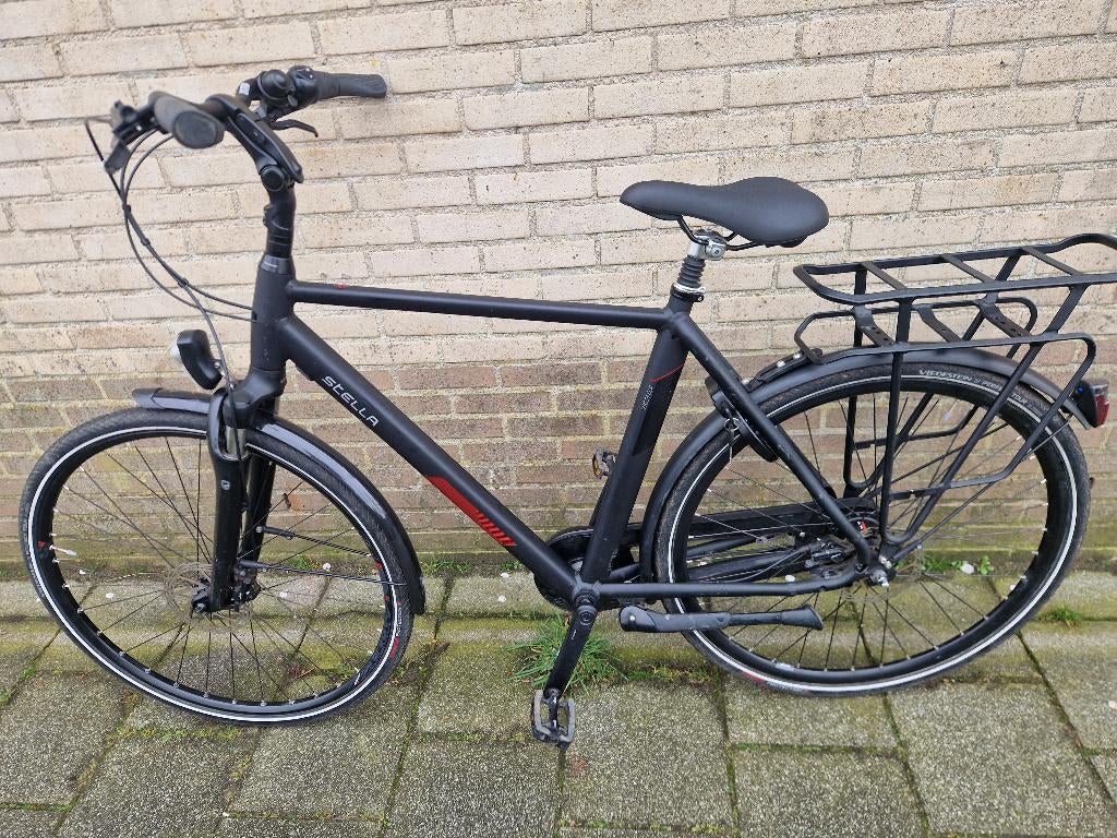 Stella herenfiets 8.versnellingen, 57.cm framehoogte., Gebruikt, Versnellingen, 57 tot 61 cm, Schijfrem