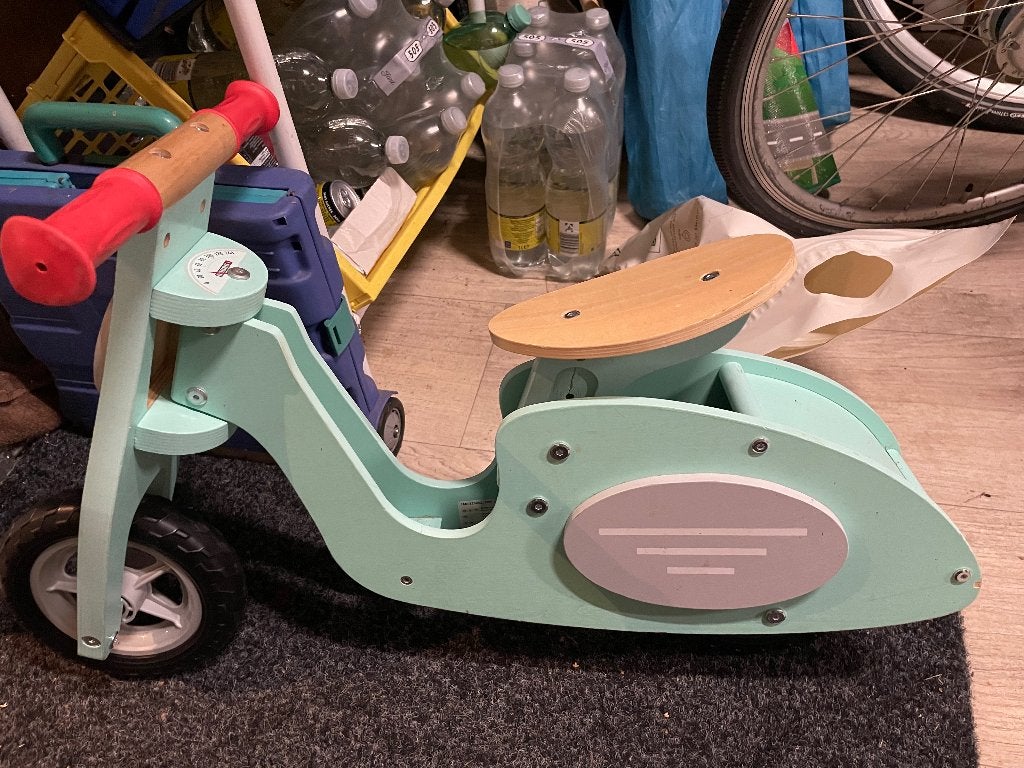 Loop bakfiets en loop scooter, Ophalen, Zo goed als nieuw, Verstelbare zitting