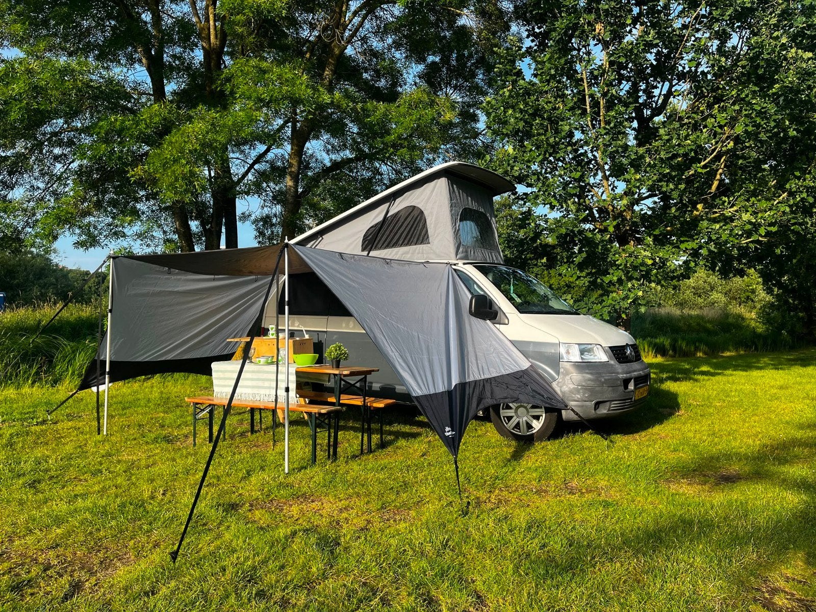 VW T5 Camper slaaphefdak en luifel - Ideaal voor avontuur, Buscamper of Camperbus, Volkswagen, Particulier, Tot en met 4